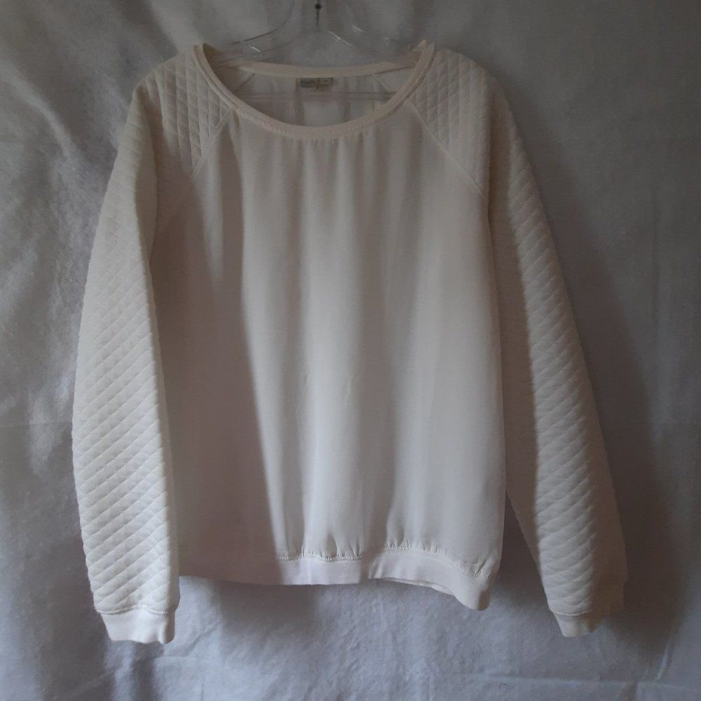 Twik Simons Cream Sheer and Quilted Blouse Size Large